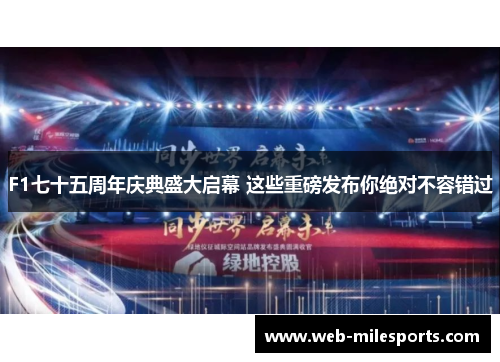 F1七十五周年庆典盛大启幕 这些重磅发布你绝对不容错过